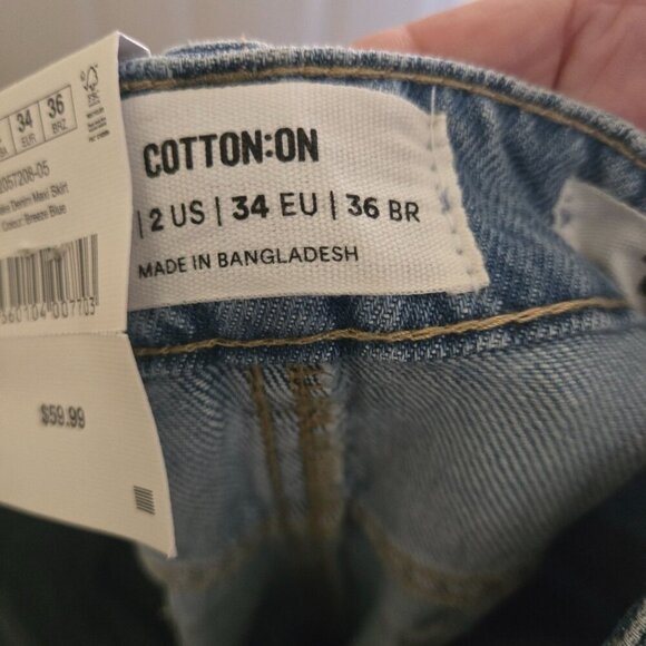 Cotton On NWT Blake Denim Maxi Skirt Trending Classic Closet Staple Size 2 - Picture 8 of 10